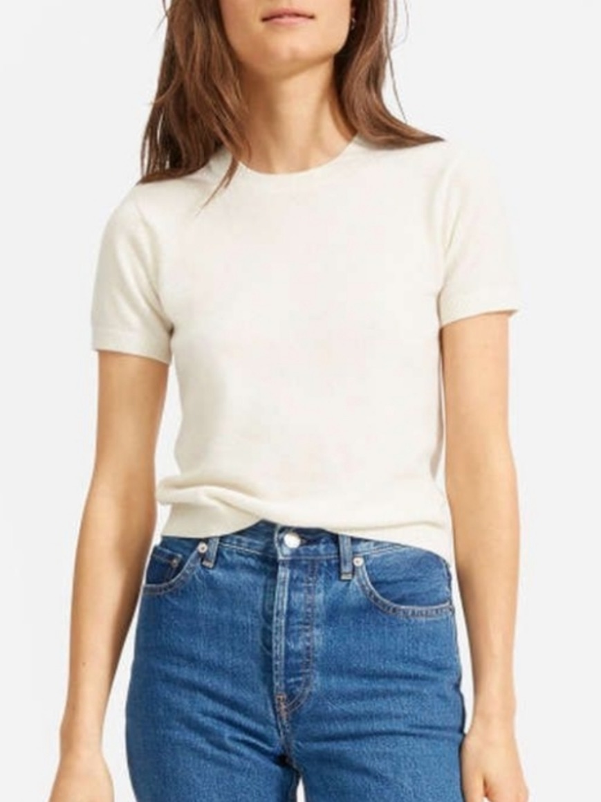 Everlane Women’s Crewneck 100% Short Sleeve Sweater Top